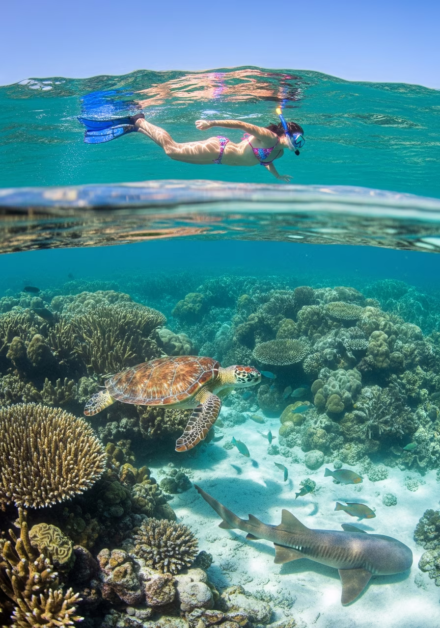 Reef and water at Cayo Coral